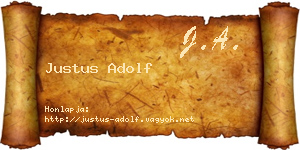 Justus Adolf névjegykártya